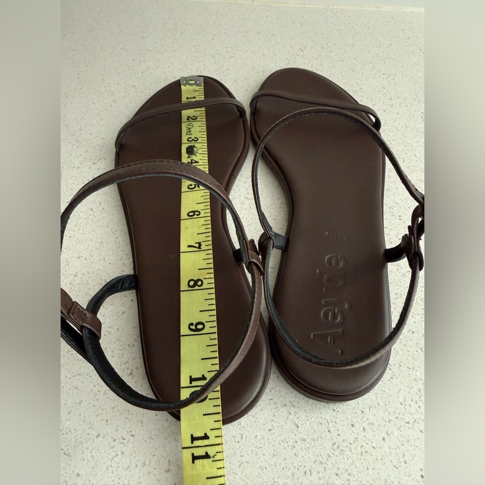 Aeyde Nettie Quarter Strap Brown Leather Sandals Women’s Size 12 - Picture 3 of 6